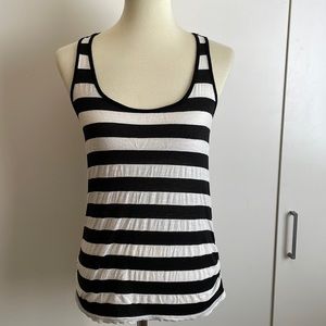 A'gaci Tank Top * Stripes Black & White *‎ Lacy back *